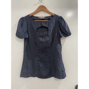 Katherine Silk Top Navy Size 10